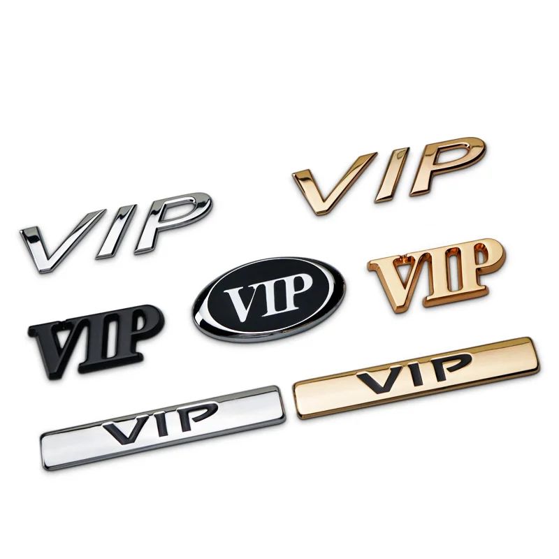 

1 PCS VIP Separate Letter Ellipse Badge Metal Chrome Trunk Emblem car Sticker for Tenna Toyota Crown