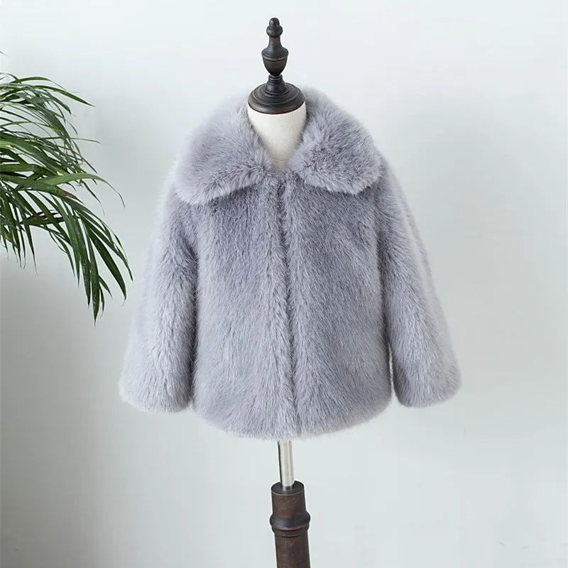 New Baby Winter Coat Children Mink Fur Coat Jacket Kids Boy Girl Warm Faux Fur Jacket Children\'s Outwear