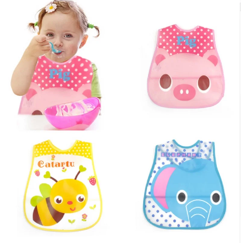 New  Baby & Kids Cute Cartoon EVA Bibs Waterproof Bandana Silicone Baby Bibs Boys Girls Infants Feeding Care  Burp Clothes