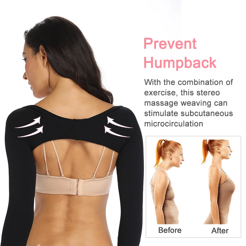 Women Arm Shaper Back Shoulder Corrector Humpback Posture Corrector Arm Control Shapewear Arm Compression Slimming Underwear Top