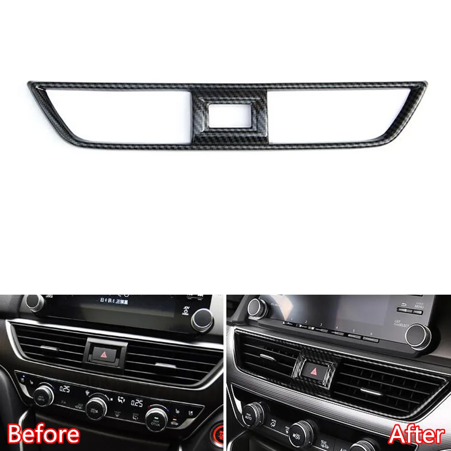 Внутренняя отделка автомобиля YAQUICKA, передняя панель A/C, решетка вентиляционного отверстия, обшивка, молдинги для Honda Accord 10th 2018, Стайлинг ABS