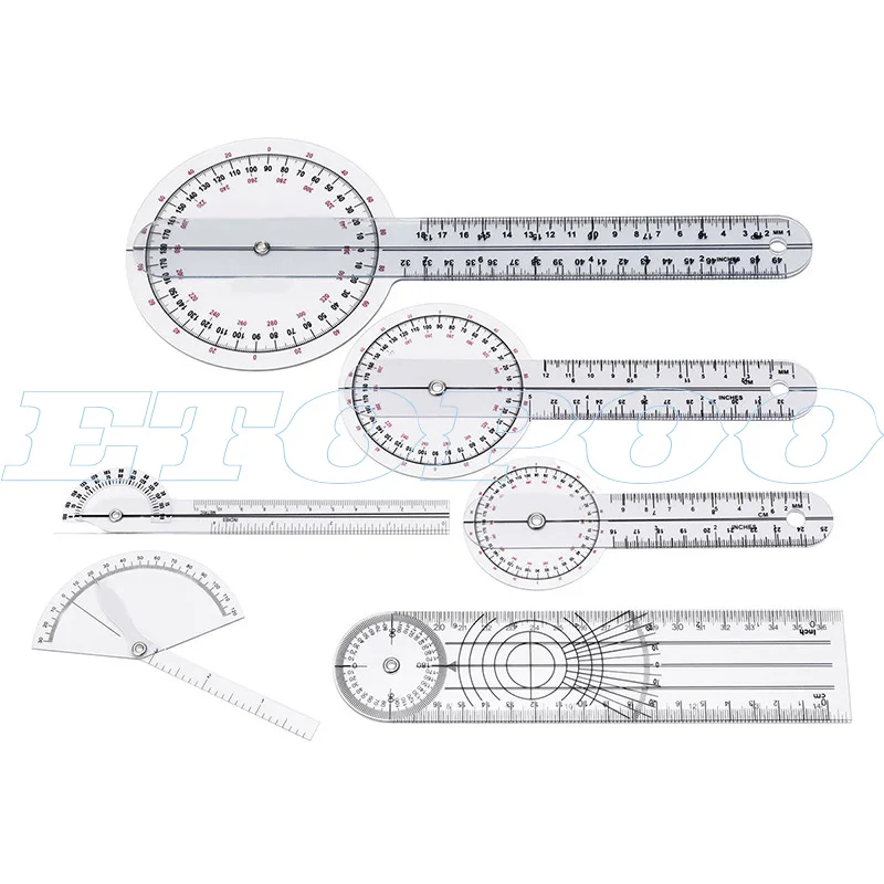 6pcs/set 5pcs 3pcs/set Protractors Multi-Ruler Spinal Finger Goniometer Angle Medical Spinal Ruler 180/360 Degree Measuring Tool