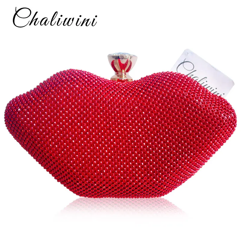 Sexy Female Red Lips Crystal Purses and Handbags Ladies Metal Day Toiletry Punk Party Wallet Women Shoulder Evening Clutch Bag you sexy thing the best of hot chocolate 2 cd