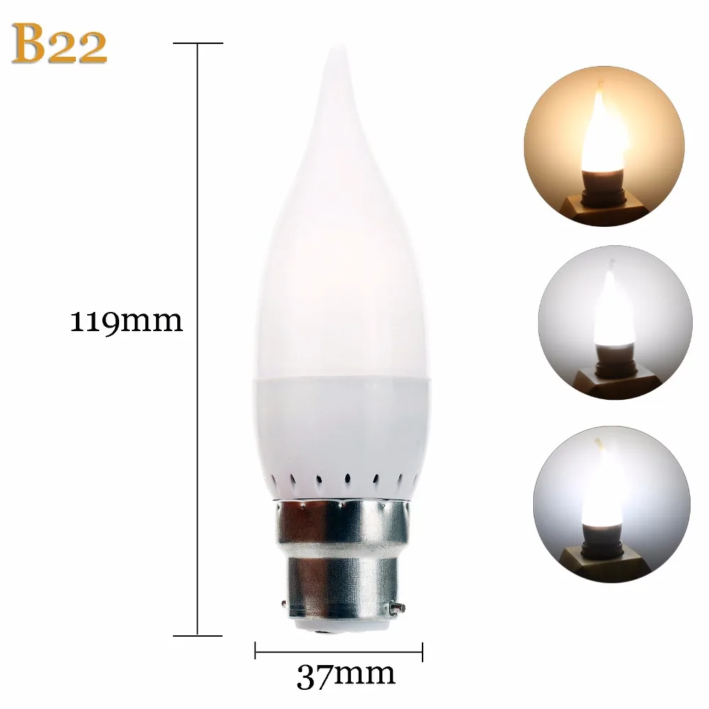 LED Candle Light 2835 SMD B22 3W Bulb Lamp High Brightnes Corn Lights AC 220V Chandelier Energy Saving Lamp