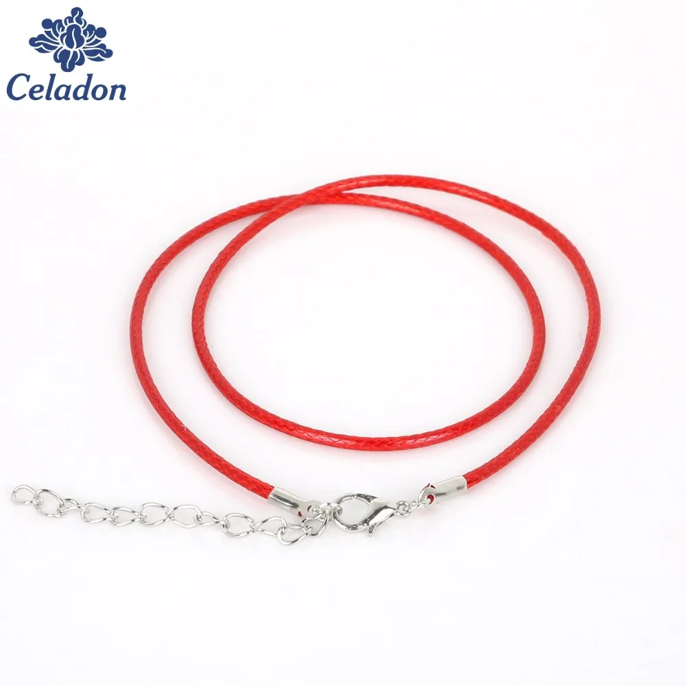 New Arrival 2MM 10pcs 19 Colors Faux Leather Cord Chain Adjustable Necklace with Lobster Clasp For DIY Jewelry Findings