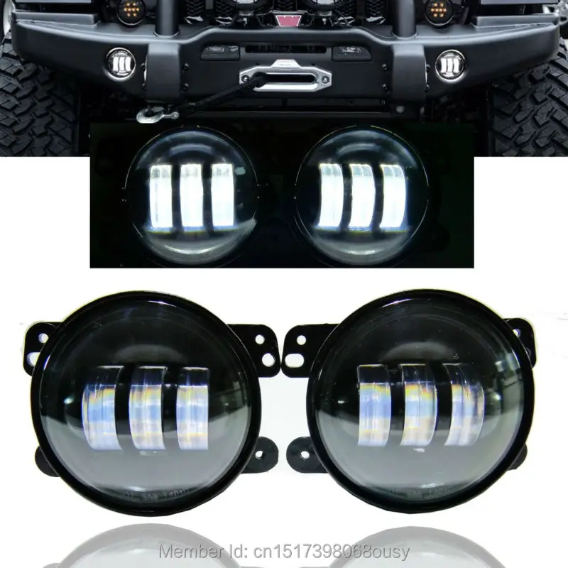 

4 Inch 30W Waterproof Fog Light For Jeep Wrangler JK Dodge LED Foglamps Bulb Auto Len Projector Headlight Driving Lights