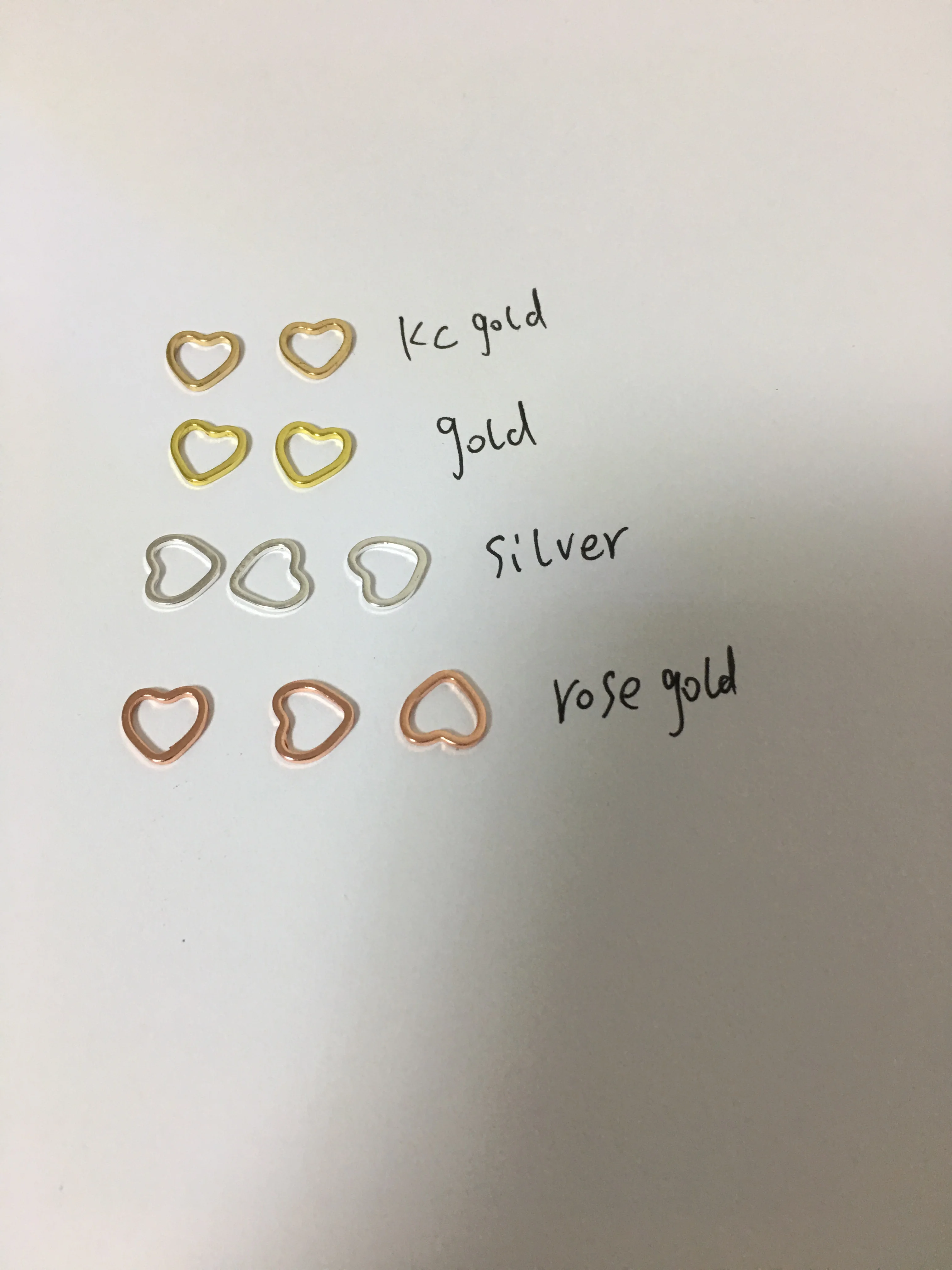 50pcs/lot 9.5*9mm Gold silver color Closed heart hollow Charms Connector Simple handmade craft tag pendants jewelry DIY material