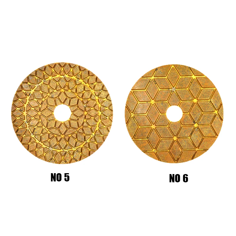 6PCS/Set 4 Inch Super Diamond Polishing Pads 100mm Copper Metal Bond Wet Polishing Pad For Marble Granite Stone Fast Grinding