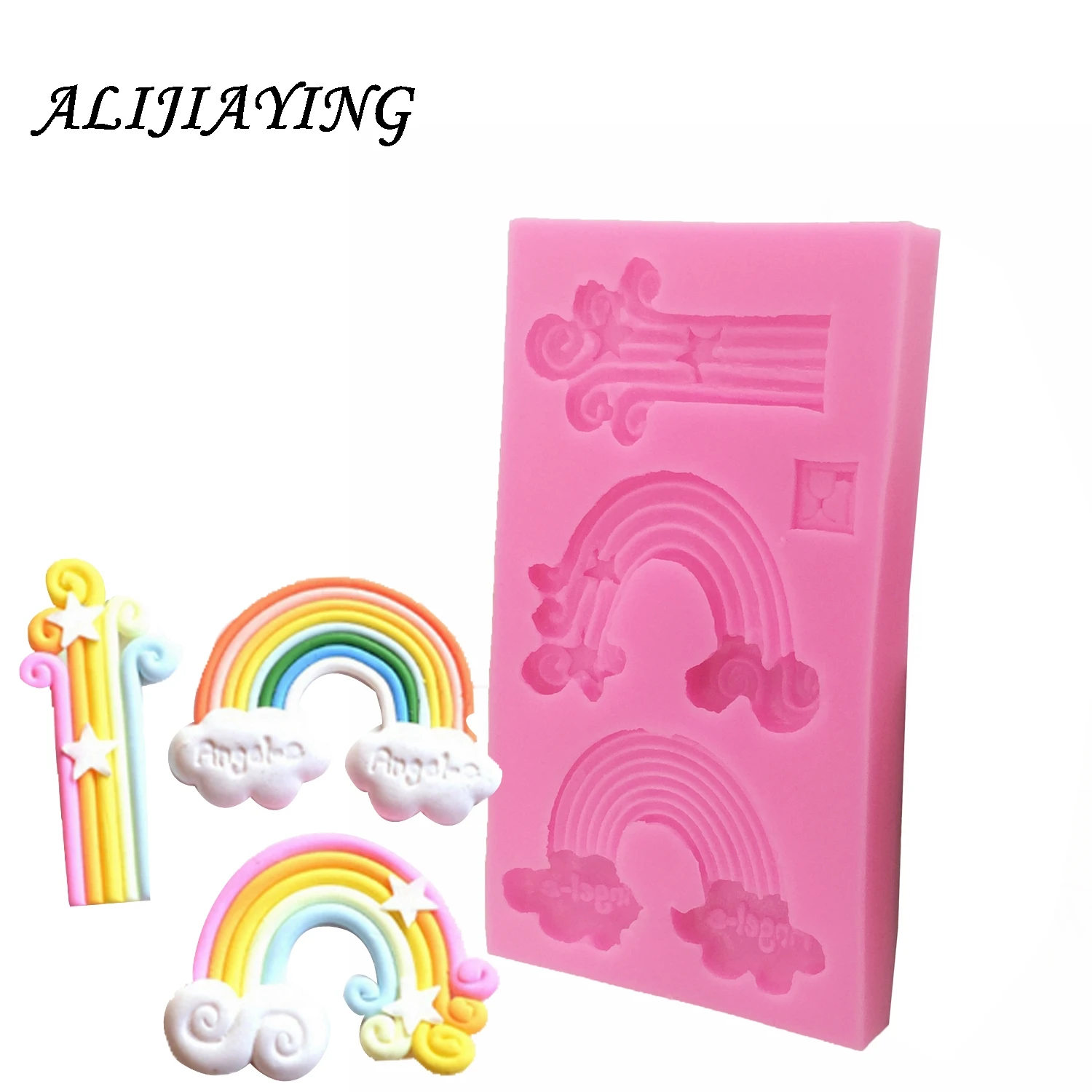 Sugarcraft, molde de arco-íris de silicone, ferramenta de decoração de bolo, confeitaria, molde de bolo fondant de silicone d0792