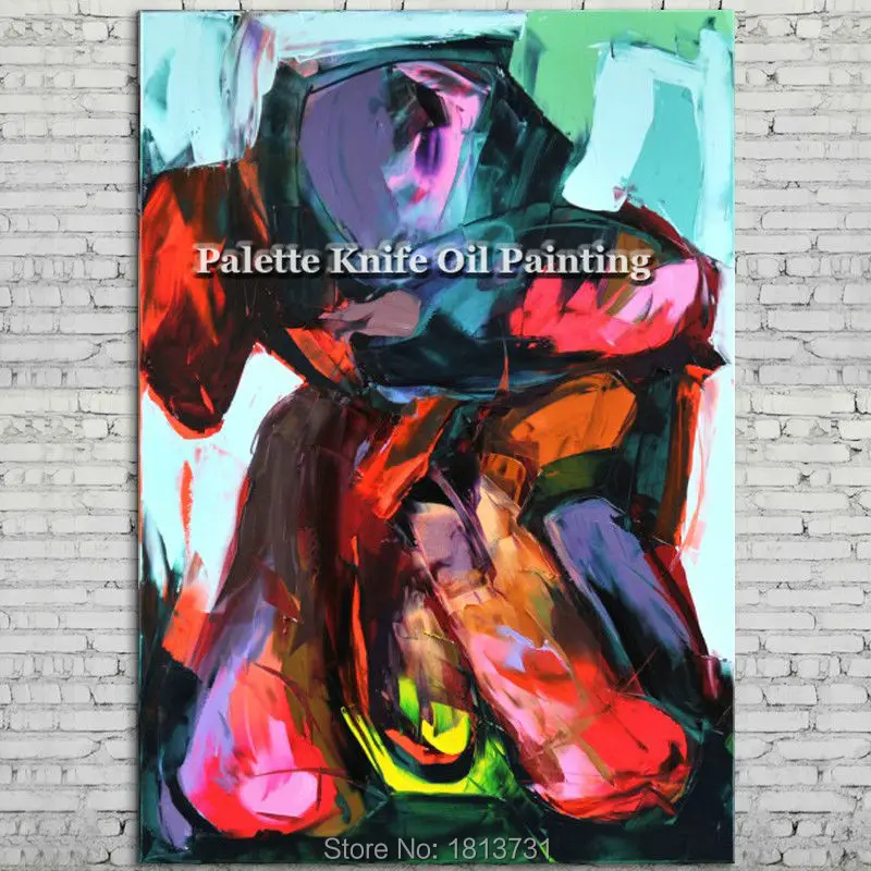 

Hand painted Francoise Nielly Palette knife portrait Face Oil painting Character figure canva wall Art picture 11-10