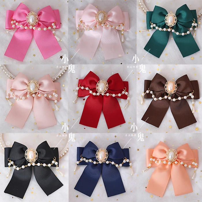 Hand made multicolor bead chain lolita hair clips versatile lo skirt side clip Lolita sweet side clip accessories