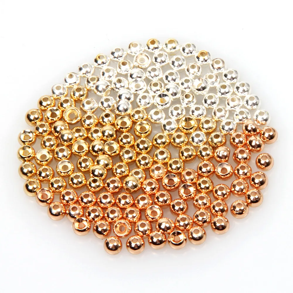 Fishing Accessorie Fly Fishing 50pcs / lot  Fly Tying Tungsten Beads Fly Fishing Nymph Head Ball Beads  Gold Silver Copper Beads