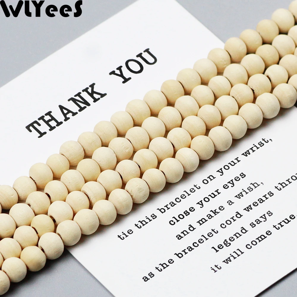 WLYeeS 2-300pcs Natural wood Spacer loose Beads 5-30mm ball for charm Bracelet Jewelry Necklace making DIY baby Roy wooden beads