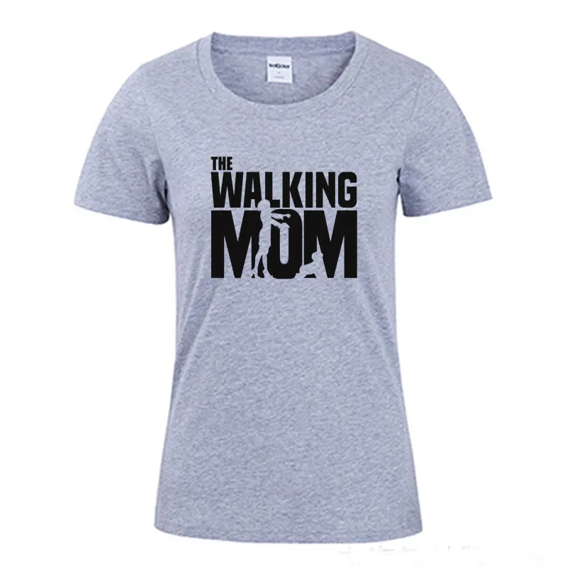 2022 New Funny The Walking Mom T Shirt Short Sleeve O-Neck Cotton Casual Mother\'s Day Gift T-shirt Woman Tshirt