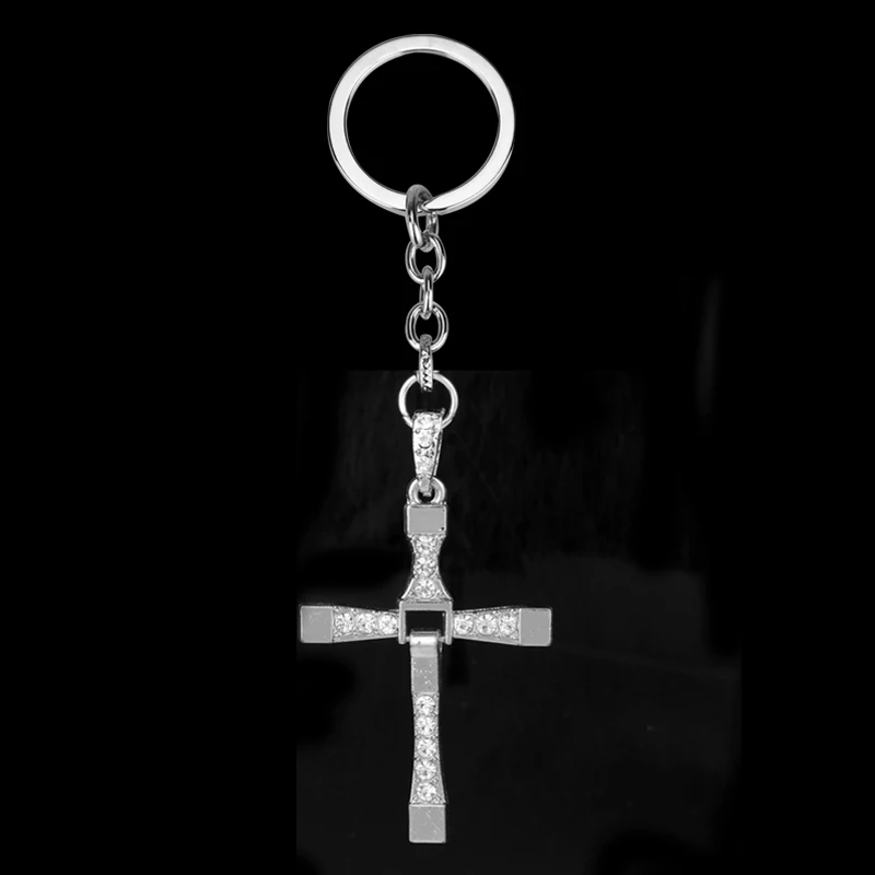 Fast and Furious Keychain Toretto Cross Key Chain Key Ring Holder Pendant Chaveiro Movie Jewelry Souvenir