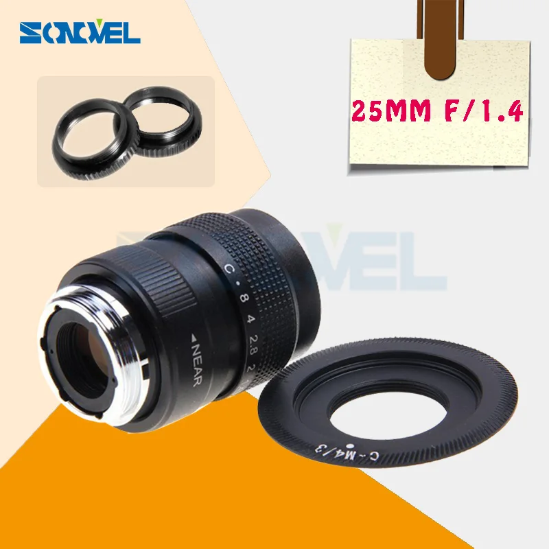 Fujian 25mm CCTV Camera Lens Movie Focus F1.4 C Mount for Panasonic GF1 GF2 GF3 GF5 GF6 GX1 G1 G2 G3 G5 GH1 GH2 GH3 Mirrorless