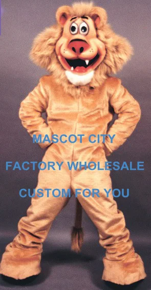 

Lionel Lion Mascot Costume Adult Size Cartoon Character Animal Theme Carnival Party Cosply Mascotte Mascota Suit Kit SW1015