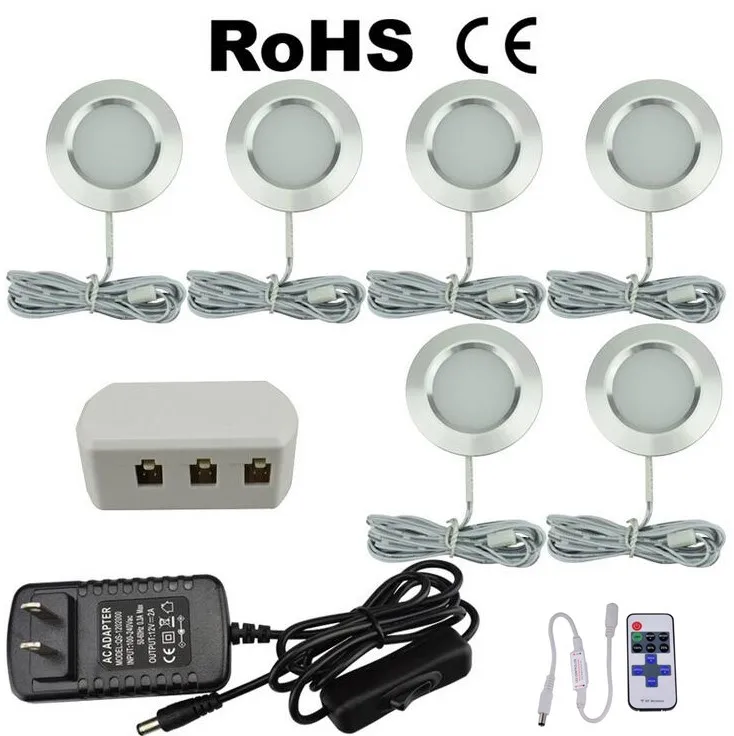 

12V 3W LED Under Cabinet Light Wireless IR Remote Control LED Puck Light 12V LED Counter light With On/ Off Switch