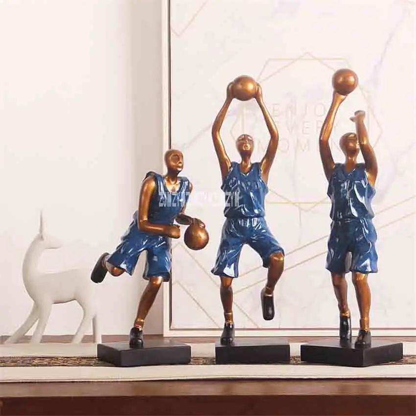 Creative Abstract Resin Sculpture Basketball Character Figurine Decoration Home/Living Room Ornaments Artworks Birthday Gifts