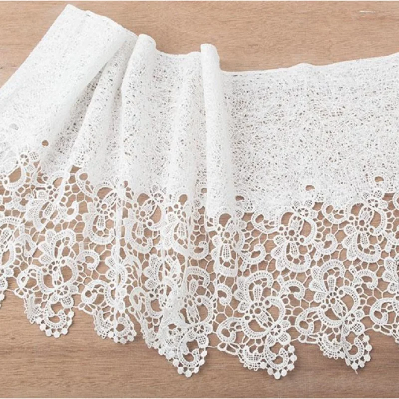 Hot sale Silk garment hem DIY water soluble fabrics Hollow out cloth Lace accessories white Black lace  party dresses