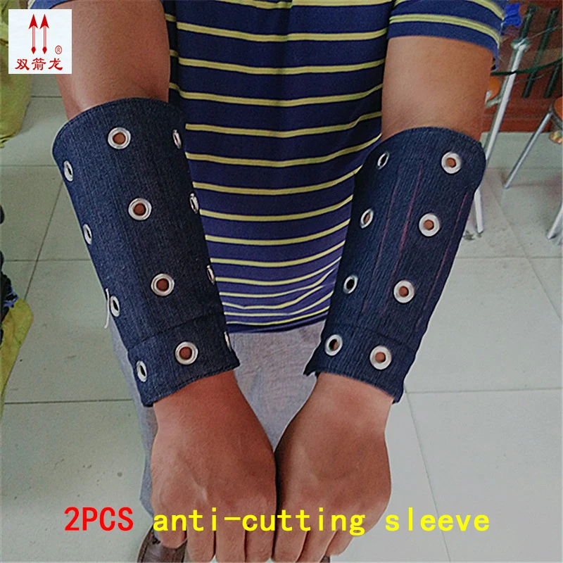 2PCS Anti-cut sleeves Thicken canvas + Built-in steel plate Bracers glass mechanical Anti-cutting operations Nursing sleeve