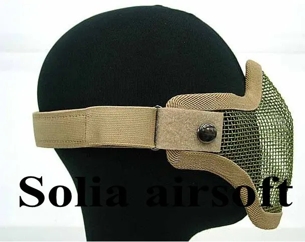 Stalker Type Half Face Hard Metal Mesh Net Protector Hunting Mask Sand