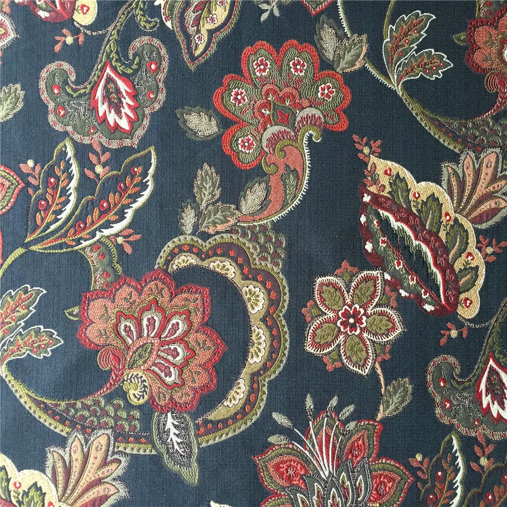 Classic American Style Paisley Jacquard Woven Interior Upholstery Sofa Furniture Fabrics 140cm Width Sell by meters