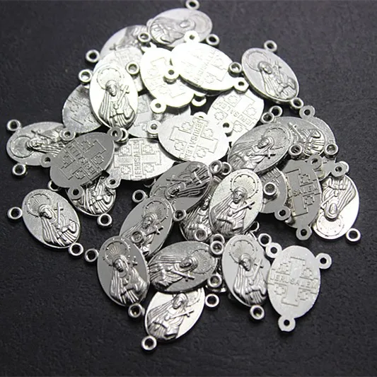 Bulk lot 100pcs metal catholic rosary centerpiece 13x18mm for DIY making rosary jewelry accessory,CP022