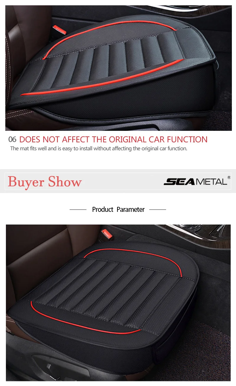 SEAMETAL Auto Pu Leder Sitzbezug Innen Autos Sitze Abdeckungen Kissen Universal Protector Sitzmatten Auto Zubehör – Detail 5