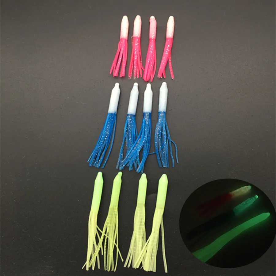 

100Pcs*4.5cm /5cm/7cm Fishing Needle Octopus Rig Artifical Lures Luminous octopus skirt squid lure soft bait squid lures