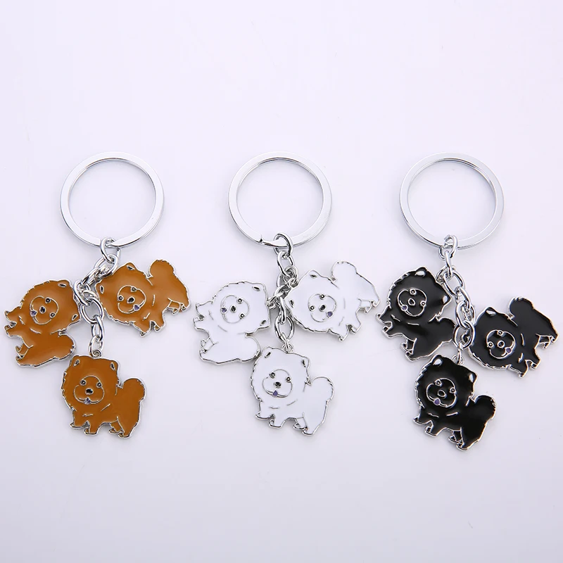 NEW Cute Chow Chow Dog keyring Animal Keychain For Bag Car Women Men Girls Boys Love Jewelry Christmas gifts Bag Charm Keyring