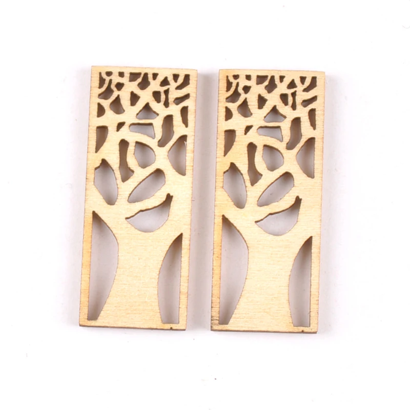 10pcs di Legno Artigianato In Legno creatività scava fuori albero Modello Scrapbooking decorazione di Artigianato in legno per La Decorazione