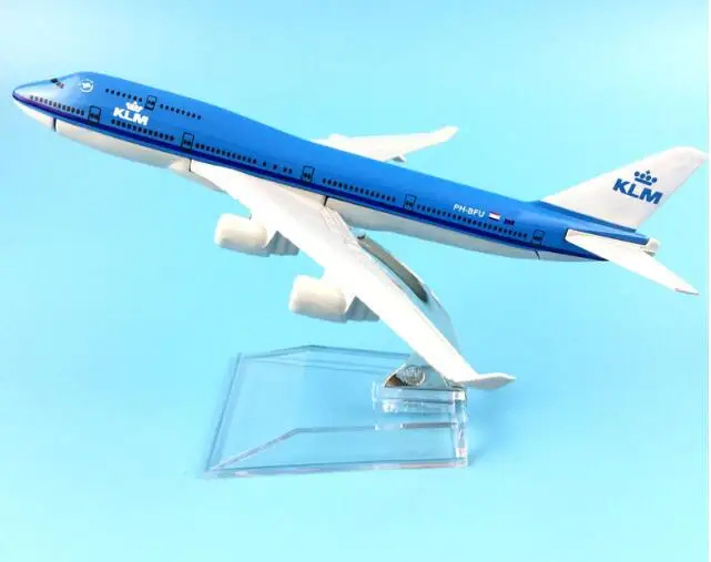 plane model Boeing747  KLM Royal Dutch Airlines aircraft B747 Metal simulation airplane model for kids toys Christmas gift