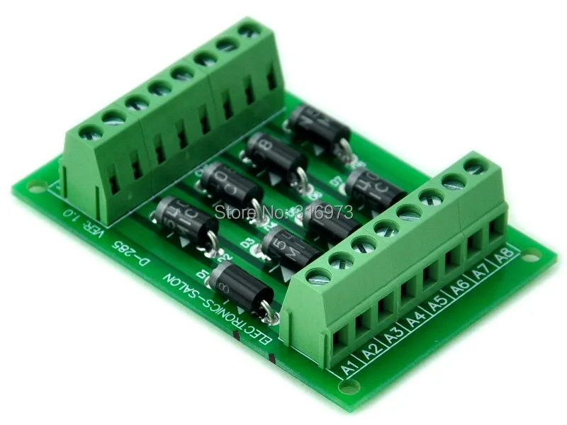 3 Amp 1000V 8 Individual Diode Module Board, 1N5408.