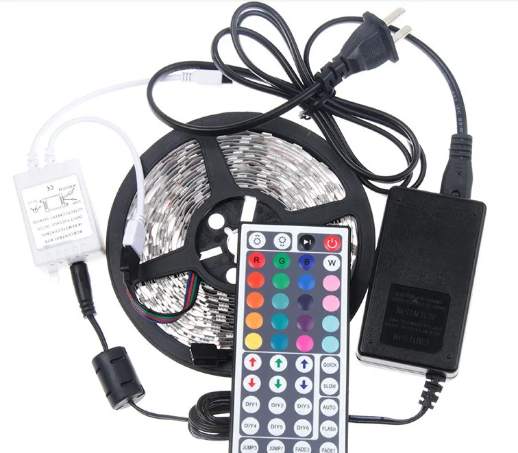 

20sets DHL FREE SHIPPING,5050 SMD LED Strip Non waterproof 5M 300LEDS RGB +44 Key IR remote controller+12v 5A power adapter