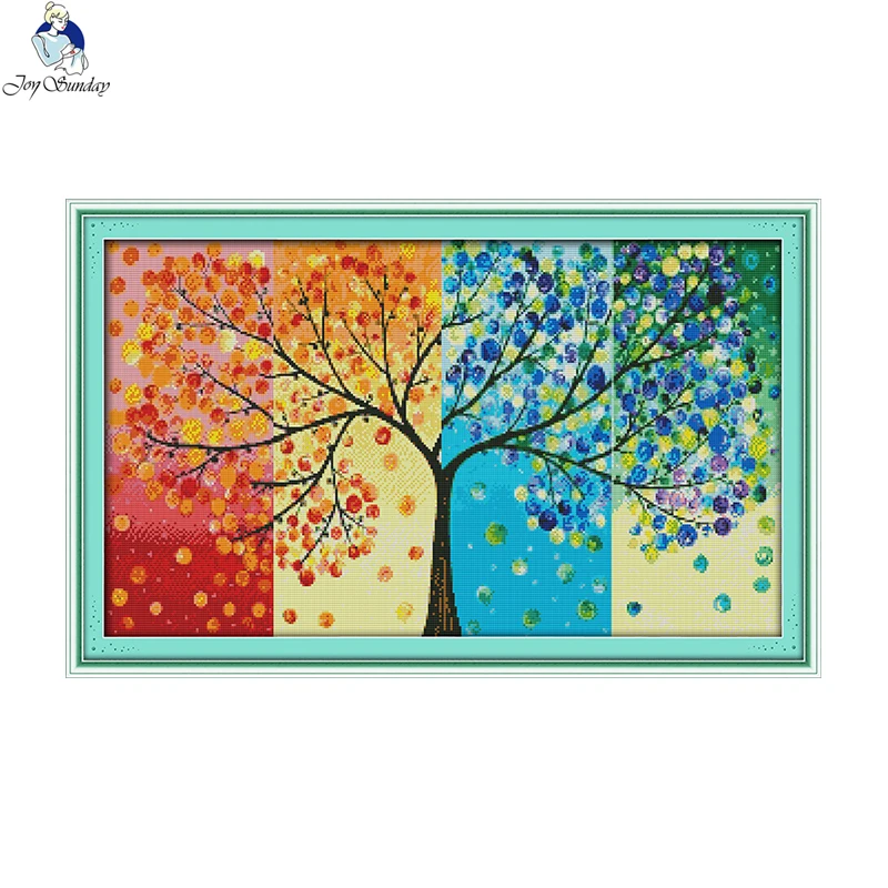 Four Seasons Money Tree Counted Cross-stitch Kits 11CT 14CT Handwork Beginner Embroidery Needlework Painting Factory Wholesale