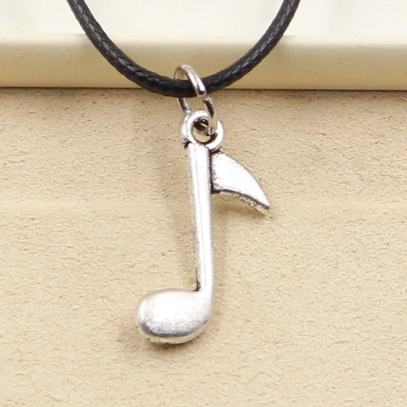 Fashion Musical Note Necklace Pendant Women Jewelry Black Leather Punk Choker Gothic Leather Necklace Friendship Gift