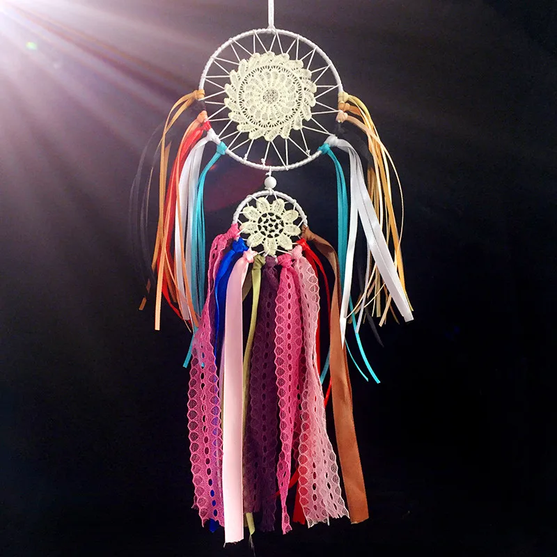 Fashion exclusive design sweet lace dreamcatcher vintage boho jewelry 2016 spring wall hanging dream catcher