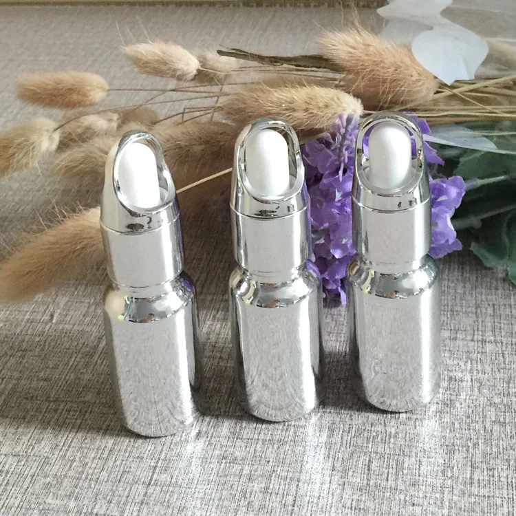 

50pieces/lot 10ml High temperature silver color glass dropper bottle,dropper container glass 10ml essentical oil bottle empty