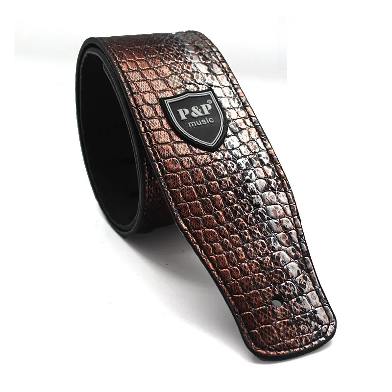 Crocodile Pattern PU Leather Electric Acoustic Folk Bass Guitar Strap 160cm*2.5\