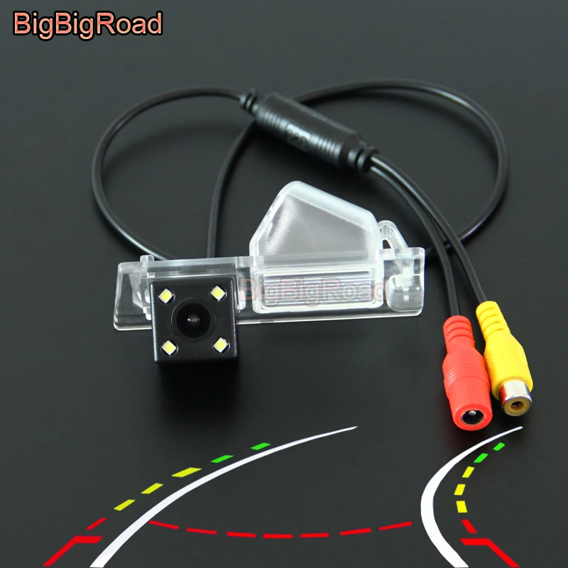 

BigBigRoad Car Intelligent Dynamic Trajectory Tracks Rear View Backup CCD Camera For Jeep Cherokee 2014 2015 2016 KL renegade