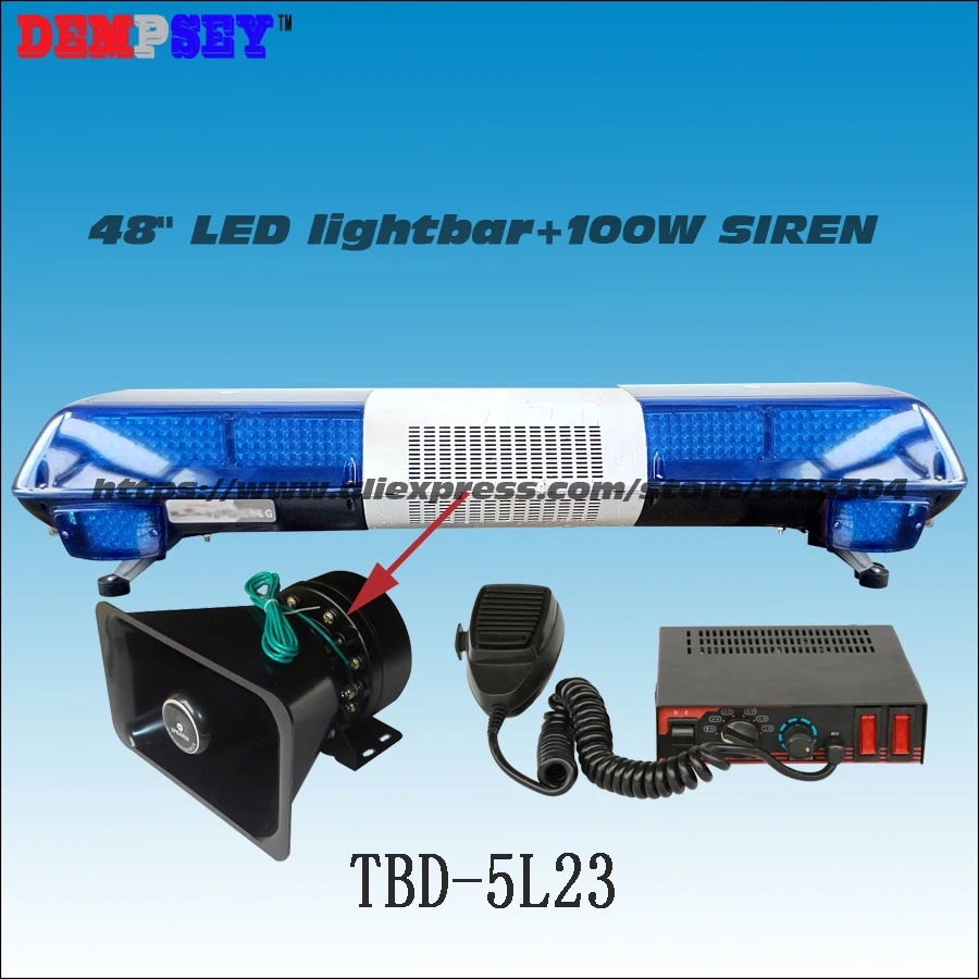 

TBD-5L23 Super Bright LED lightbar ,100W Siren+100W Speaker ,Full Blue Warning lights,Emergency ambulance Warning Lightbar