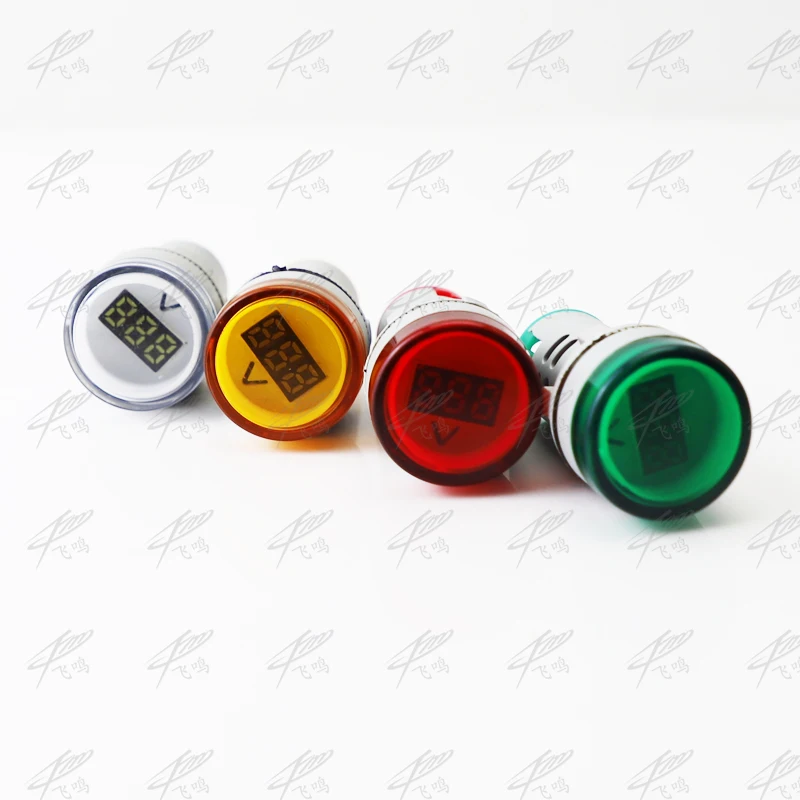 22Mm Ac 60-500V Led Voltmeter Voltage Meter Indicator Pilot Light Rood Geel Groen Wit Blauw