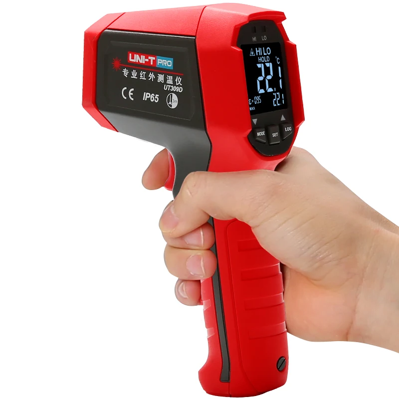 UNI-T UT309A/UT309C/UT309D/UT309E IR Thermometer; IP65 waterproof/dustproof infrared thermometer/data storage/°C/°F selection