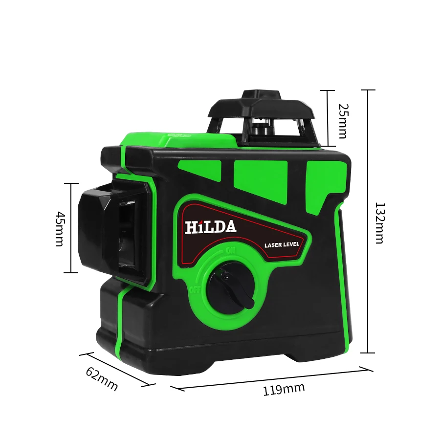 Imagem -04 - Linhas de Nível de Laser Verde 3d Linhas Cruzadas Horizontais e Verticais Dentro e Fora 12