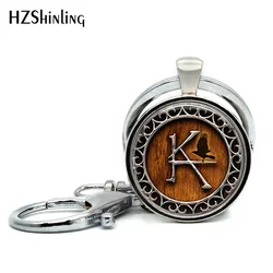 2017 New Fashion Dark Tower Keychains Handmade Round The Dark Tower KA Pendant Keyring KA symbol Glass Dome Key Chain