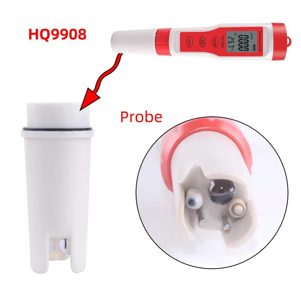 Electrodo de sonda de vidrio de repuesto para medidor de Ph Yieryi para probador de temperatura de Ph Digital 3 en 1/4 en 1 Tds Ec