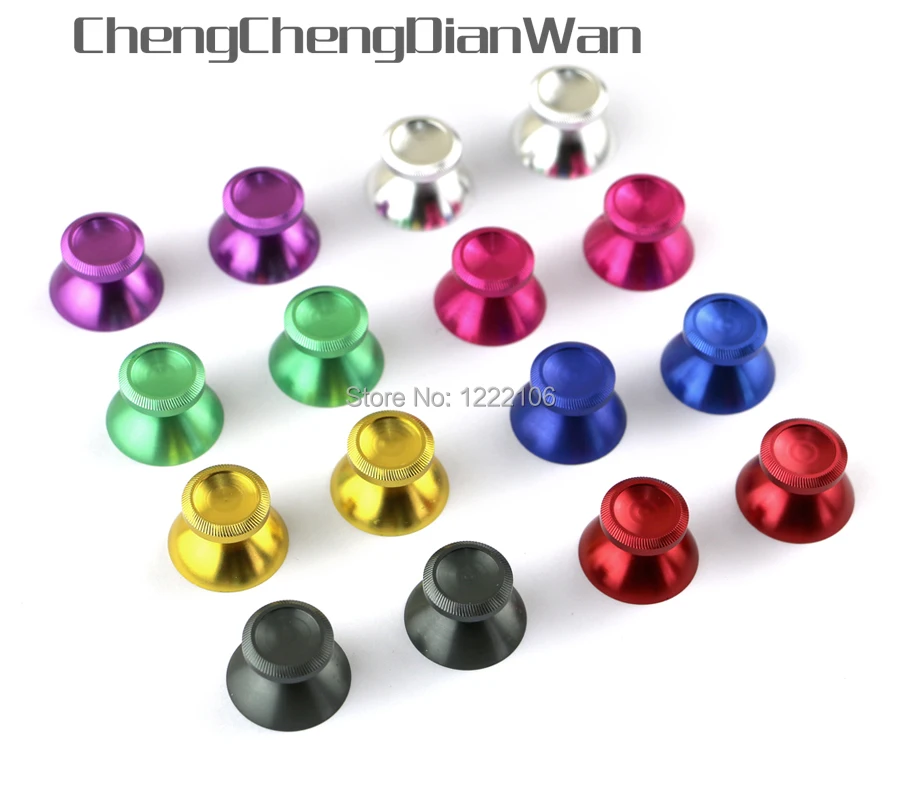 50sets For XBOX 360 Aluminum Metal 3D Joystick Cap thumb stick mushroom cap For xbox360 Controller