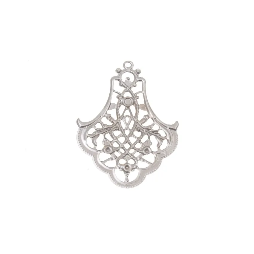 Free shipping 20Pcs Bronze/gold/White K Flower Metal Filigree Wraps Connectors Metal Crafts Gift Decoration DIY 39x53mm