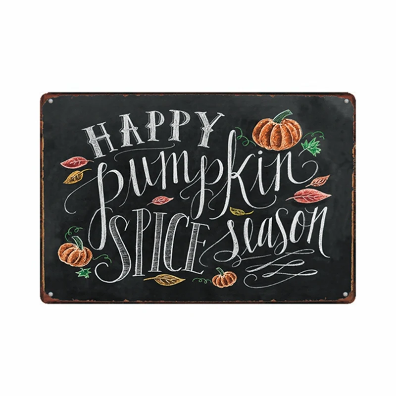 hohappyme Farmers Market Pumpkin Menu Wall Signs Art Print Stickers Pub Bar Decoration Plaque Metal Vintage Home Decor 20X30 CM